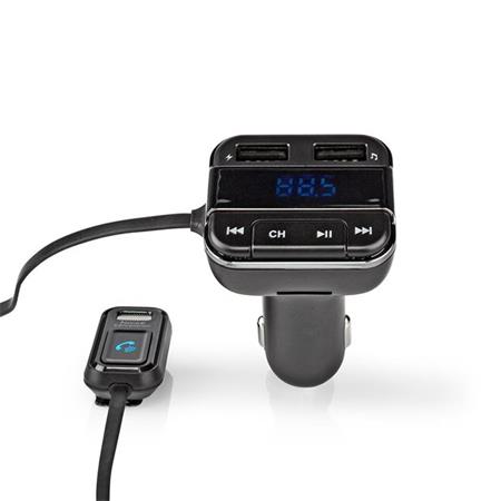 NEDIS FM Transmitter do auta/ Hands free volání/ 0.8 "/ LED obrazovka/ Bluetooth 5.0/ 12 - 24 V DC/ 2.4 A/ 2x CATR123BK