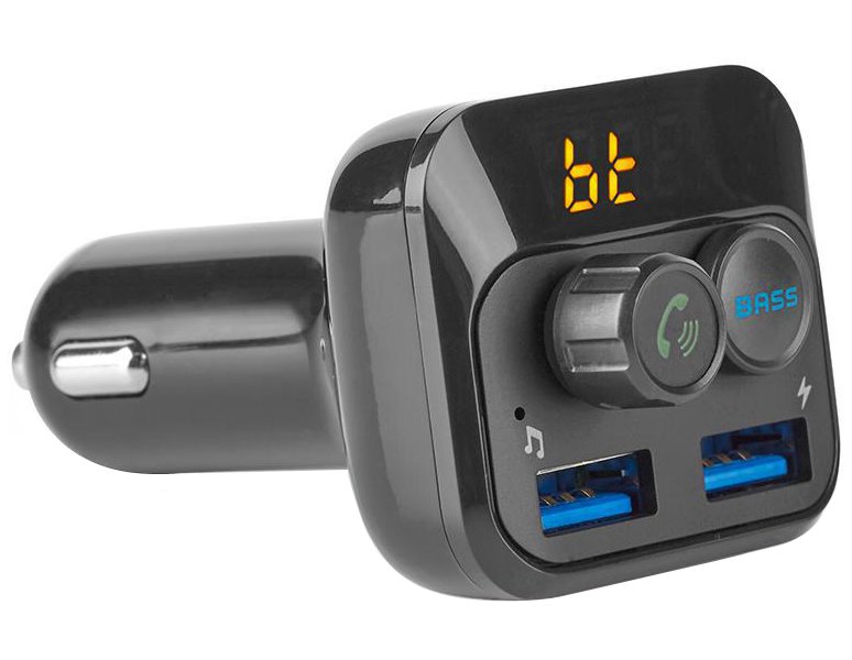 NEDIS FM Transmitter do auta/ Hands free volání/ 1.0 "/ LED obrazovka/ Bluetooth 5.0/ 12 - 24 V DC/ 2.4 A/ 2x CATR120BK