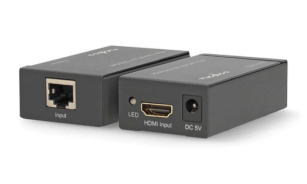 NEDIS HDMI extender/ přes Cat6/ do 60 m/ 1080p/ 1.65 Gbps/ kov/ antracit VREP3450AT