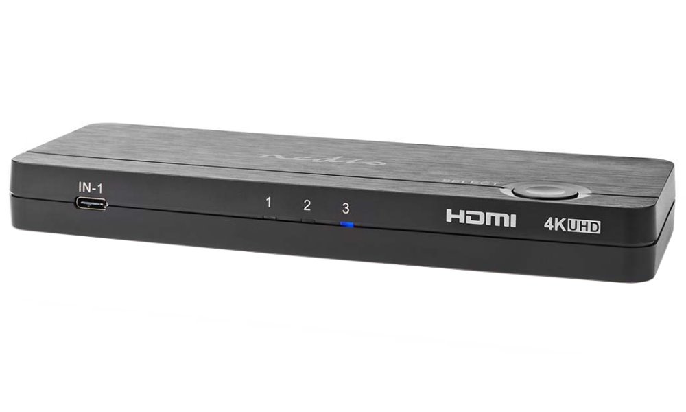 NEDIS HDMI převodník/ USB-C zásuvka/ 2x HDMI vstup/ 4x USB-A zásuvka/ 1x HDMI výstup/ 1cestný/ 4K@60Hz/ 18 Gb VCON6430AT