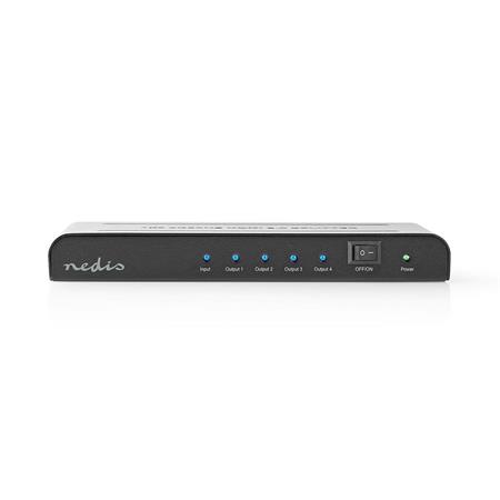 NEDIS HDMI rozbočovač/ 4x HDMI výstup/ 4K@60Hz/ 18 Gbps/ kov/ antracit VSPL3474AT