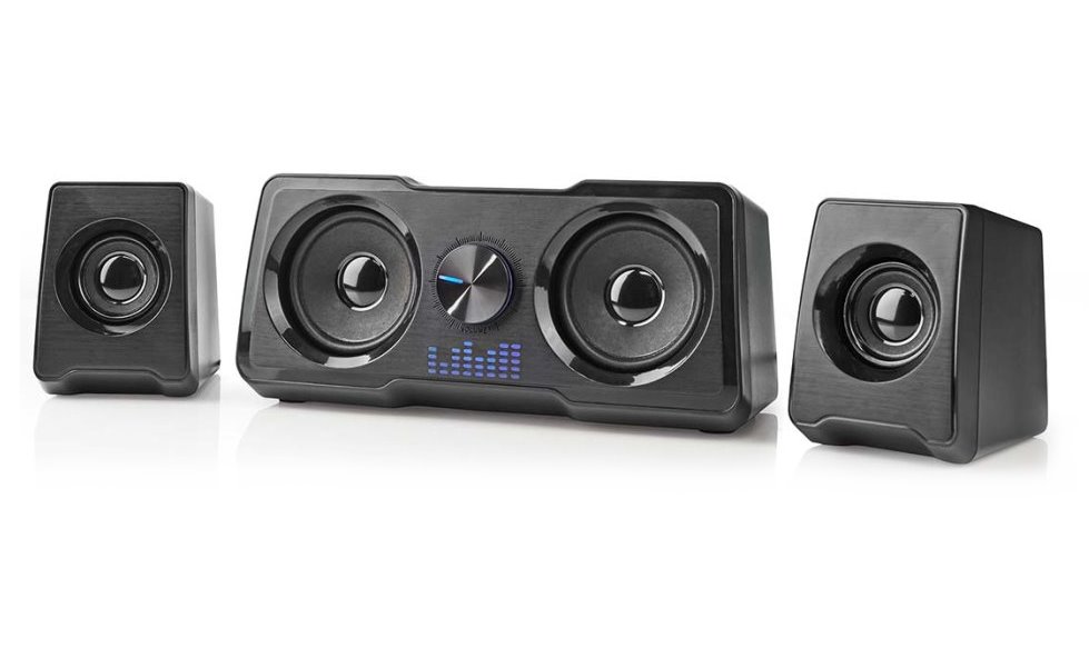 NEDIS herní reproduktory/ 2.2/ výkon 48 W/ 3,5 mm jack/ LED/ USB/ ovládání hlasitosti/ černé GSPR21022BK