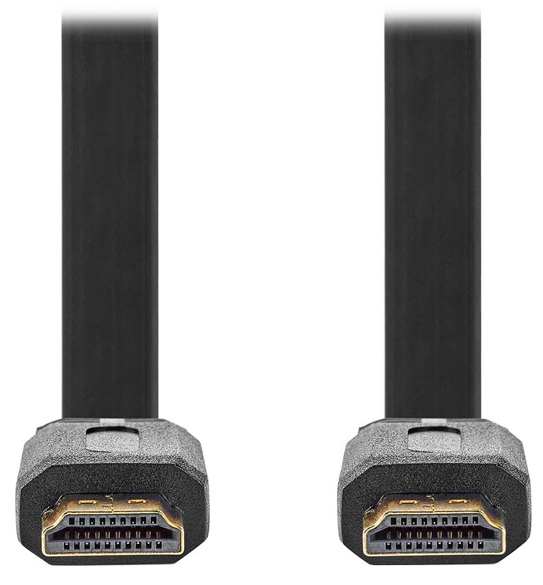 NEDIS High Speed HDMI 2.0 kabel s ethernetem/ 4K@30Hz/ zlacené konektory HDMI-HDMI/ plochý/ černý/ bulk/ 2 CVGL34100BK20