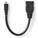 NEDIS High Speed HDMI kabel s Ethernetem/ micro HDMI zástrčka - HDMI zásuvka/ 4K@30Hz/ 10.2 Gbps/ 20cm CVGP34790BK02