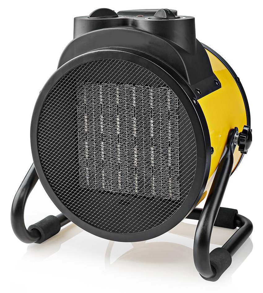 Nedis HTIF30FYW - Keramický Ventilátor s Topným Tělesem v Industriálním Stylu | Termostat | 3 Nastavení | 3 000 W | Žlu