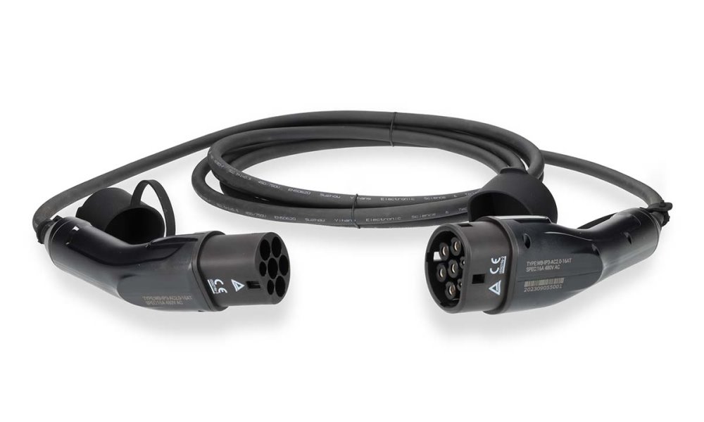 NEDIS kabel elektrického vozidla/ kabel typ 2/ 16 A/ 11000 W/ 3-fázový/ černý/ box/ 5 m EVCA11KWBK50
