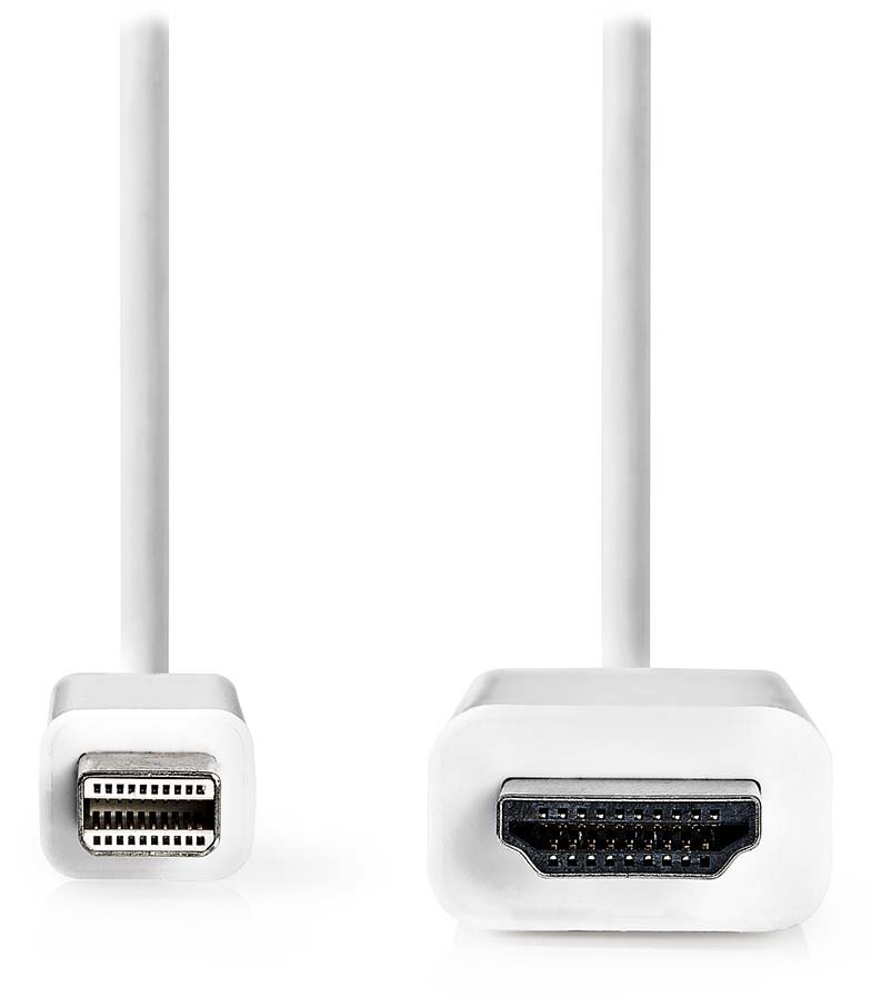 NEDIS kabel mini DisplayPort – HDMI/ mini DisplayPort zástrčka - HDMI zástrčka/ bílý/ bulk/ 2m CCGL37600WT20