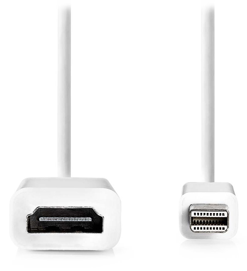 NEDIS kabel mini DisplayPort – HDMI/ mini DisplayPort zástrčka - HDMI zásuvka/ bílý/ BOX/ 20cm CCGB37650WT02