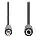 NEDIS kabel stereo audio/ 3,5 mm jack zástrčka - 3,5 mm jack zásuvka/ černý/ bulk/ 1m CAGL22090BK10