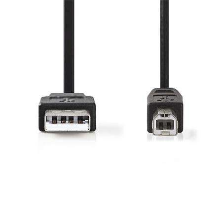 NEDIS kabel USB 2.0/ zástrčka A - zástrčka B/ k tiskárně apod./ černý/ blistr/ 3m CCGB60100BK30