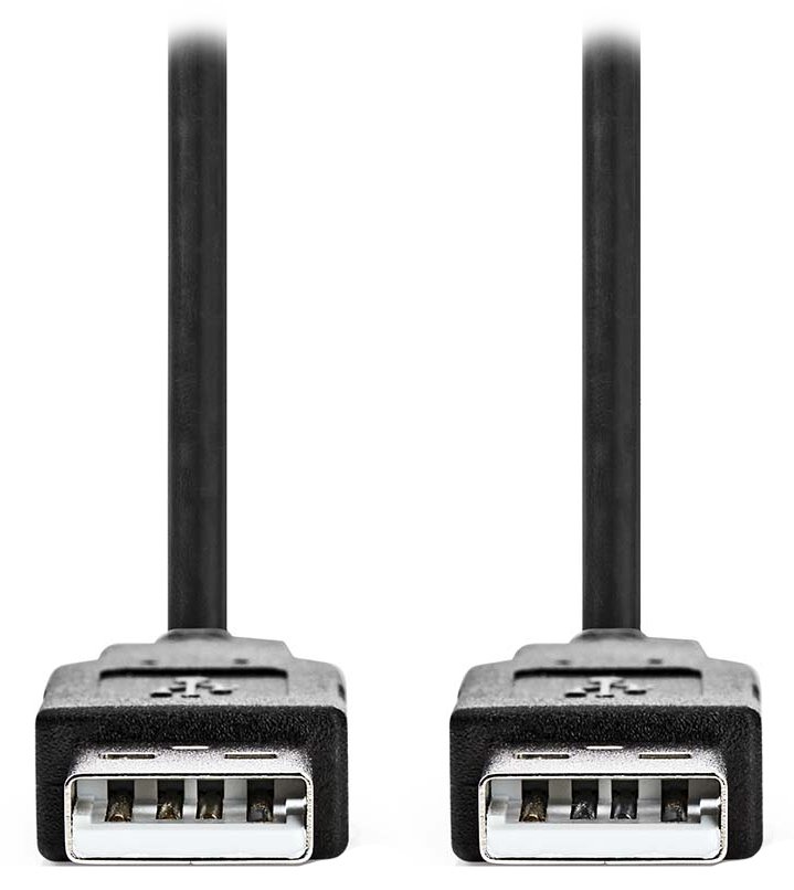NEDIS kabel USB 2.0/ zástrčka USB-A - zástrčka USB-A/ černý/ bulk/ 3m