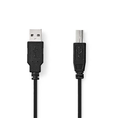 NEDIS kabel USB 2.0/ zástrčka USB-A - zástrčka USB-B/ k tiskárně apod./ AWG 28/24/ černý/ bulk/ 2m