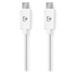 NEDIS kabel USB 2.0/ zástrčka USB-C - zástrčka USB-C/ 60 W/ 480 Mbps/ poniklovaný/ bílý/ bulk/ 2m CCGL60700WT20