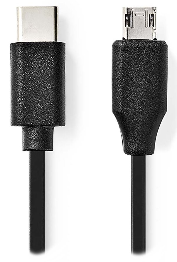 NEDIS kabel USB 2.0/ zástrčka USB-C - zástrčka USB micro-B/ černý/ 1m CCGL60750BK10