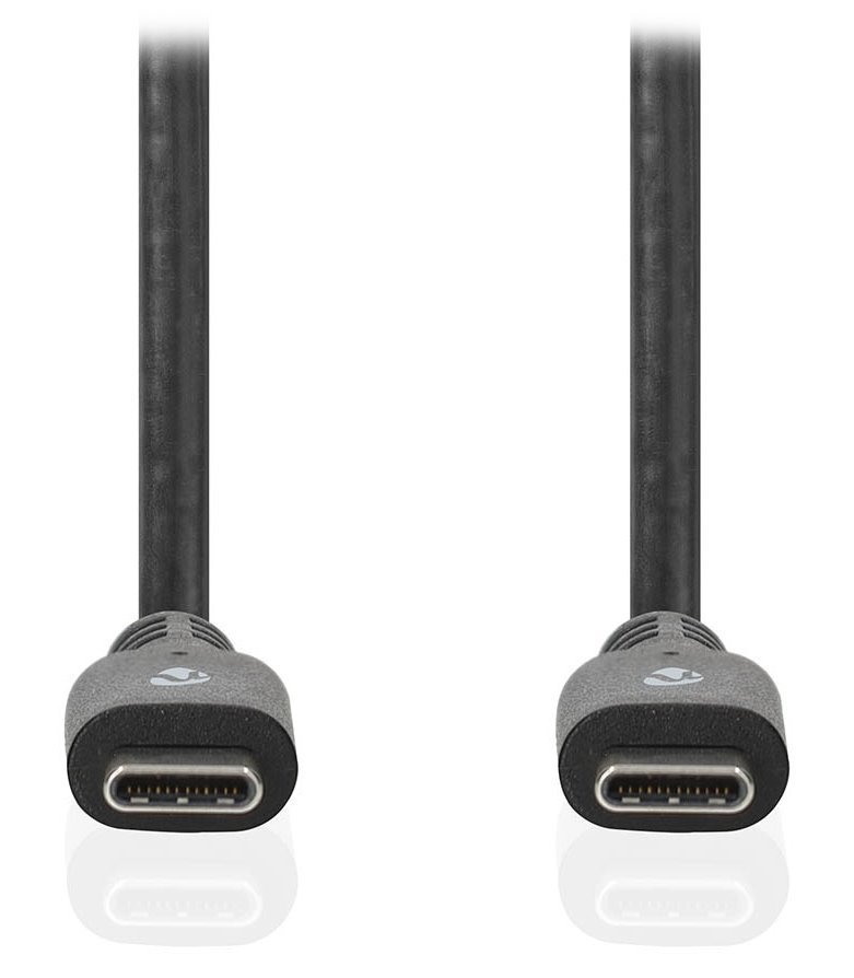 NEDIS kabel USB 3.2 Gen 1/ zástrčka USB-C - zástrčka USB-C/ 60 W/ 4K@60Hz/ 5 Gbps/ poniklovaný/ černý/ box CCGB64700BK30