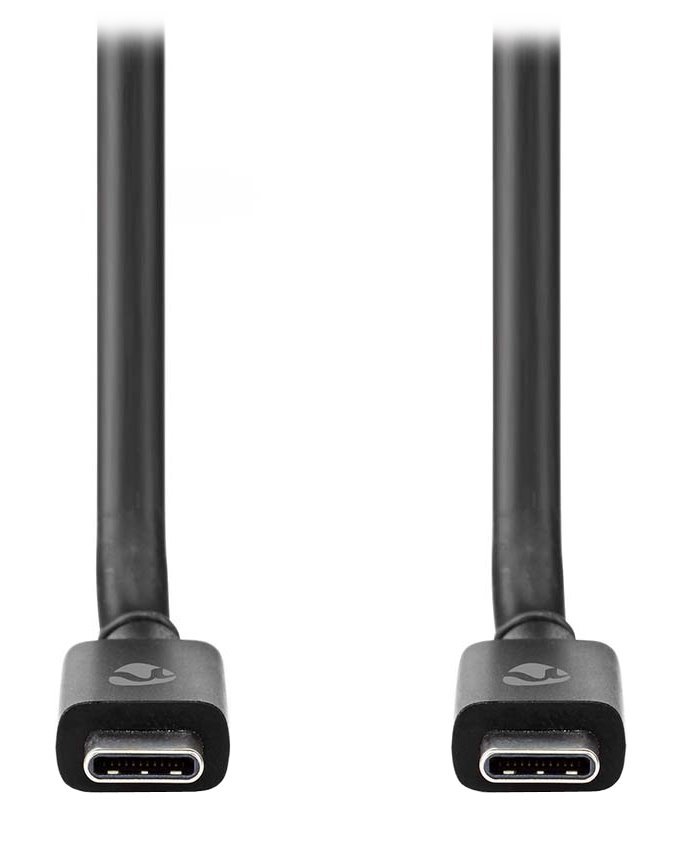 NEDIS kabel USB 4.0 Gen 2x2/ zástrčka USB-C - zástrčka USB-C/ 240 W/ 8K@60Hz/ 20 Gbps/ poniklovaný/ černý/ CCGB66020BK20