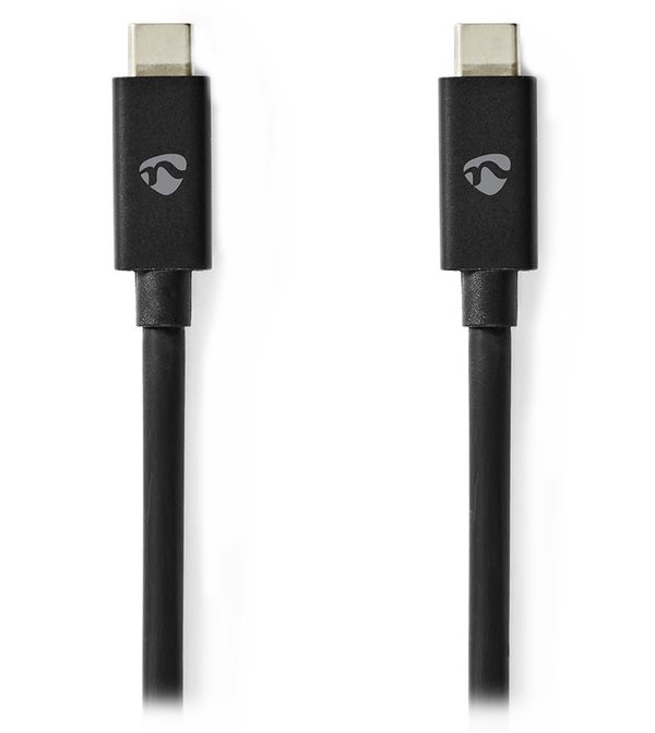NEDIS kabel USB 4.0 Gen 3x2/ USB-C zástrčka - USB-C zástrčka/ 8K/ černý/ 2m CCGP66020BK20