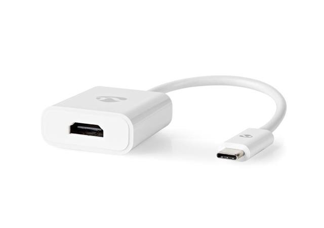 NEDIS kabel USB-C™ s adaptérem/ USB-C™ zástrčka – HDMI™ zásuvka/ bílý/ blistr/ 20cm CCGB64651WT02