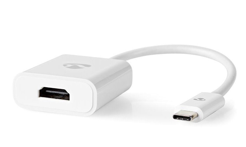 NEDIS kabel USB-C™ s adaptérem/ USB-C™ zástrčka – HDMI™ zásuvka/ bílý/ plastový sáček/ 20cm CCGP64651WT02