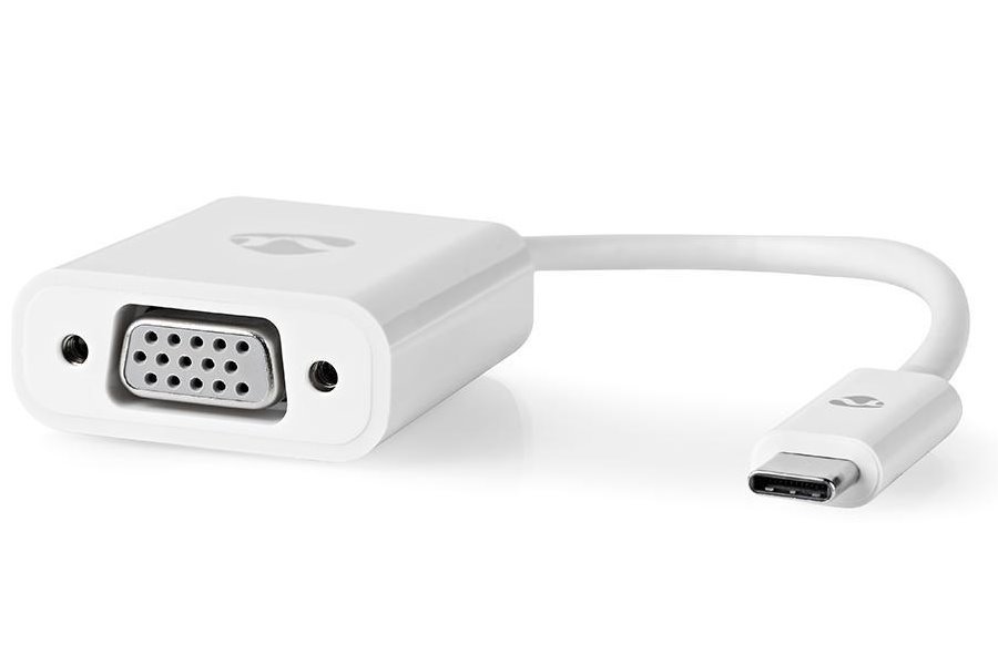 NEDIS kabel USB-C™ s adaptérem/ USB-C™ zástrčka – VGA™ zásuvka/ bílý/ plastový sáček/ 20cm CCGP64851WT02