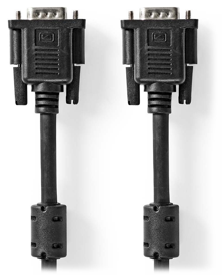 NEDIS kabel VGA (D-SUB)/ zástrčka VGA - zástrčka VGA/ černý/ bulk/ 2m CCGL59000BK20