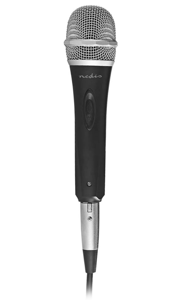 NEDIS kabelový mikrofon/ Kardioid/ odnímatelný kabel 5m/ 600 Ohm/ -72dB/ jack 6.35 mm/ vypínač/ pouzdro/ kov/ MPWD50CBK