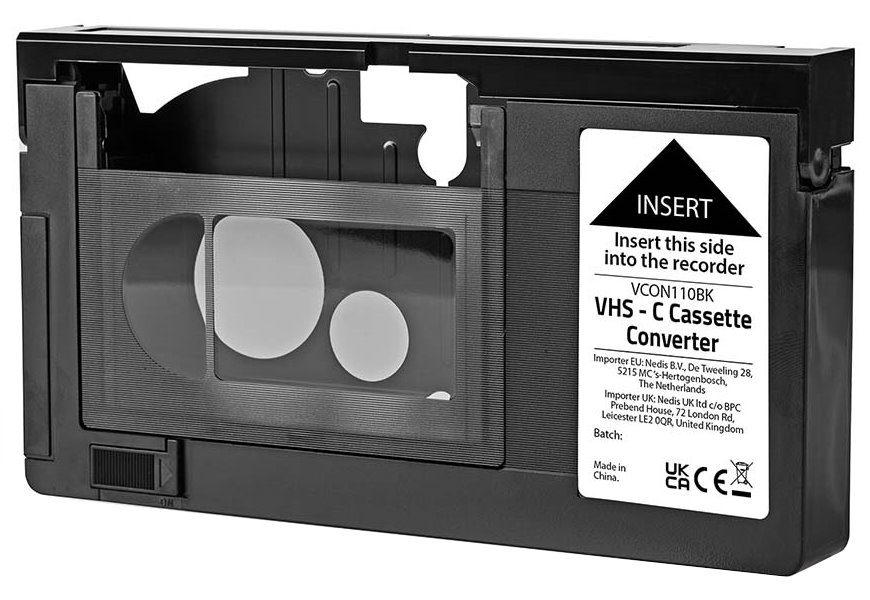 NEDIS kazetový adaptér VHS-C na VHS/ Plug and play/ černý VCON110BK