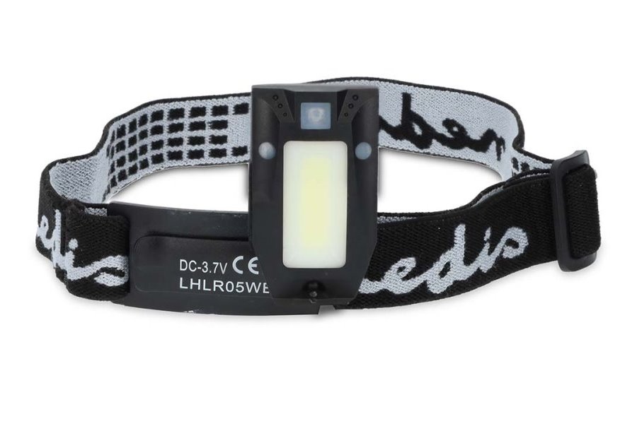 NEDIS LED čelovka/ 180 lm/ napájení z baterie/ napájení z USB/ 3.7 V DC/ včetně baterií/ dobíjecí/ černá LHLR05WBK