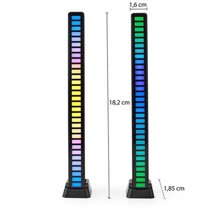 NEDIS LED herní světlo/ napájení z baterie/ pro notebook/ stolní provedení/ RGB/ USB-A/ černé GALDP110BK
