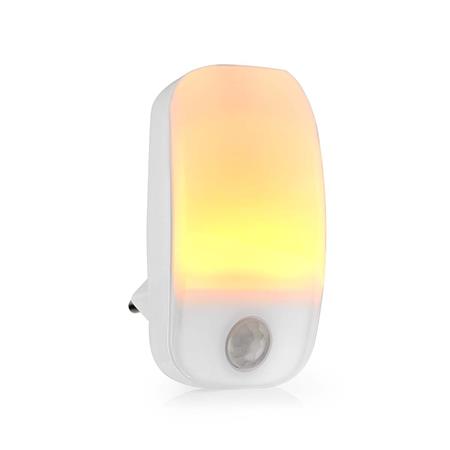NEDIS LED noční světlo do zásuvky/ pohybový senzor/ 0.55 W/ 11 lm/ teplá bílá LNLW10WT