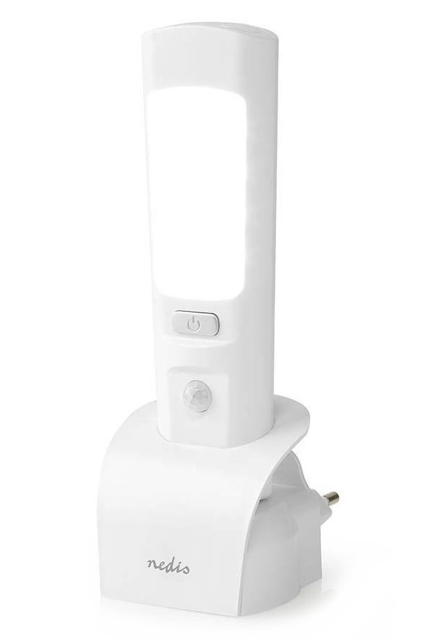 NEDIS LED orientační svítilna/ 37 lm/ síťové napájení/ 220 - 240 V AC 50 Hz/ 1.3 W/ dobíjecí/ bílá LNLGTRHWT