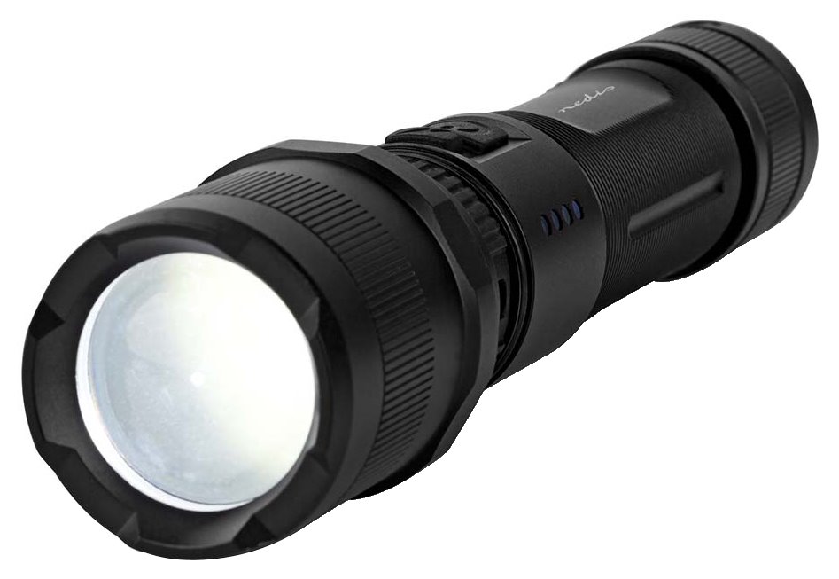 NEDIS LED svítilna/ napájení z baterie/ 3,7 V DC/ 10 W/ 1000 lm/ dosah 110 m/ černá LTRR10WBK