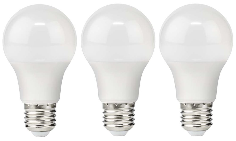 NEDIS LED žárovka E27/ A60/ 4,9 W/ 220 V/ 470 lm/ 2700 K/ teplá bílá/ matná/ 3 kusy LBE27A601P3