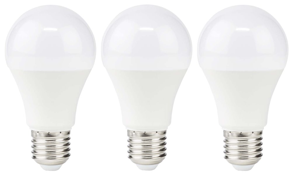 NEDIS LED žárovka E27/ A60/ 8 W/ 220 V/ 806 lm/ 2700 K/ teplá bílá/ matná/ 3 kusy LBE27A602P3