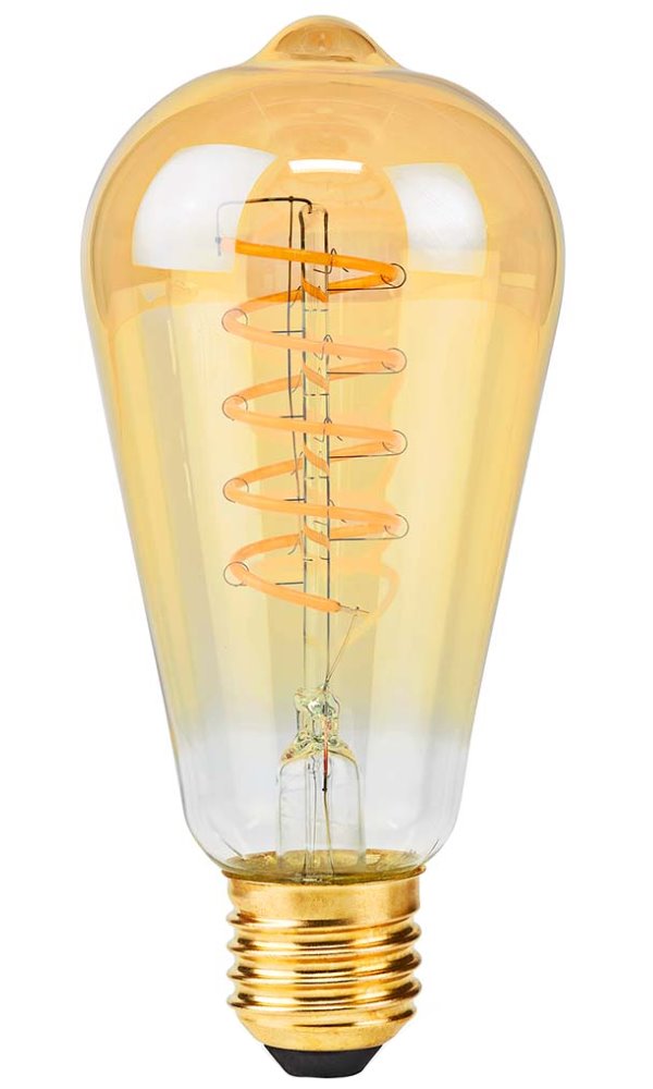 NEDIS LED žárovka E27/ ST64/ 3,8 W/ 220 V/ 250 lm/ 2100 K/ stmívatelná/ extra teplá bílá/ retro styl LBDE27ST64GD2