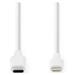 NEDIS Lightning kabel/ USB 2.0/ Apple Lightning 8pinový/ USB-C zástrčka/ kulatý/ bílý/ box/ 1m CCGW39650WT10