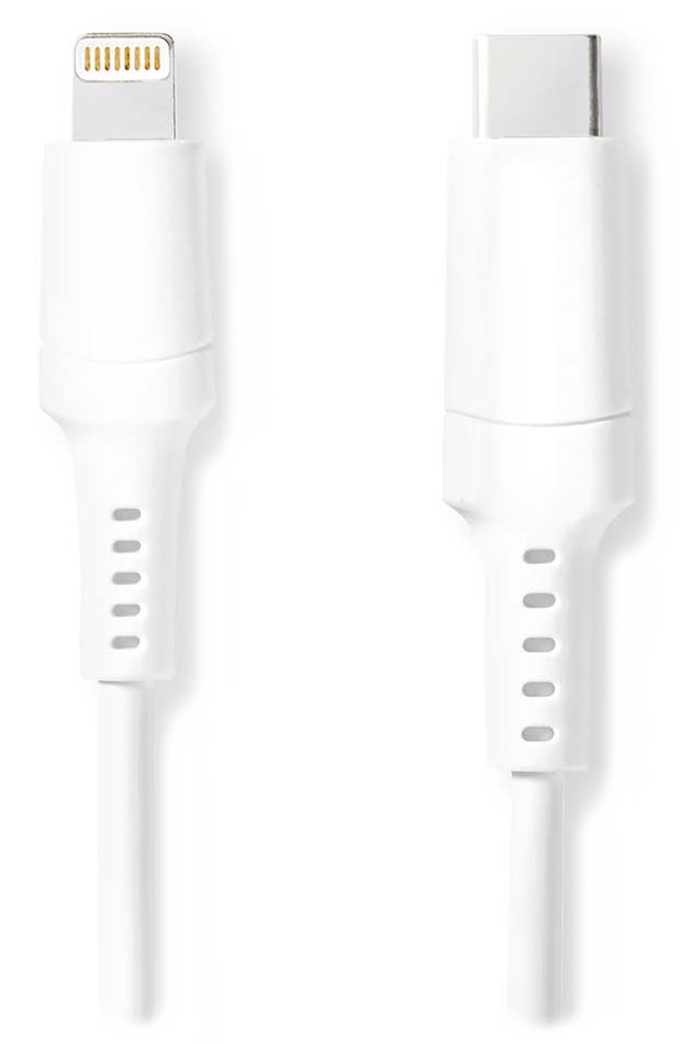 NEDIS Lightning kabel/ USB 2.0/ Apple Lightning 8pinový/ USB-C zástrčka/ kulatý/ bílý/ box/ 1m CCGW39650WT10