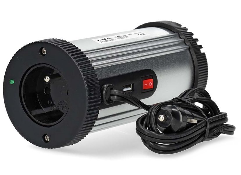NEDIS měnič napětí/ modifikovaná sinusoida/ 12 V DC/230 V AC 50 Hz/ 150 W (300 W špička)/ USB-A/ 1x zásuvka PIM15012EGY