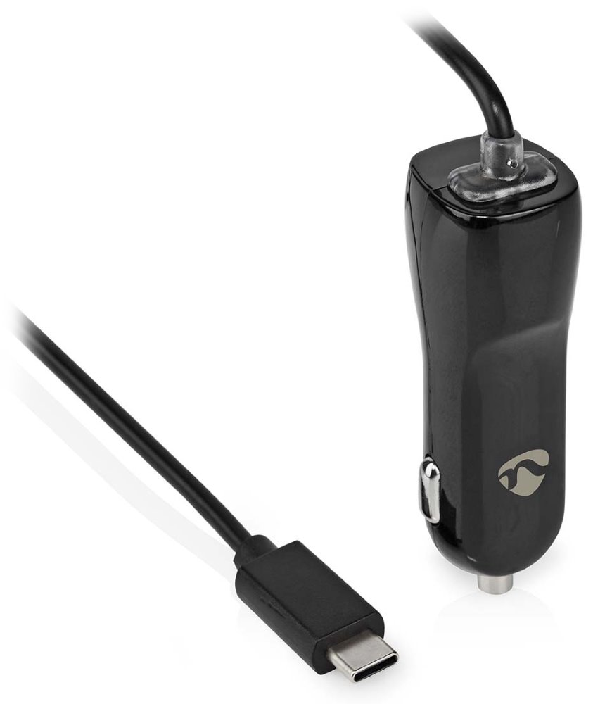 NEDIS nabíječka do auta/ 18 W/ 12 - 24 V DC/ 3.0 A/ USB-C/ černá/ kabel 1 m CCHAC300ABK