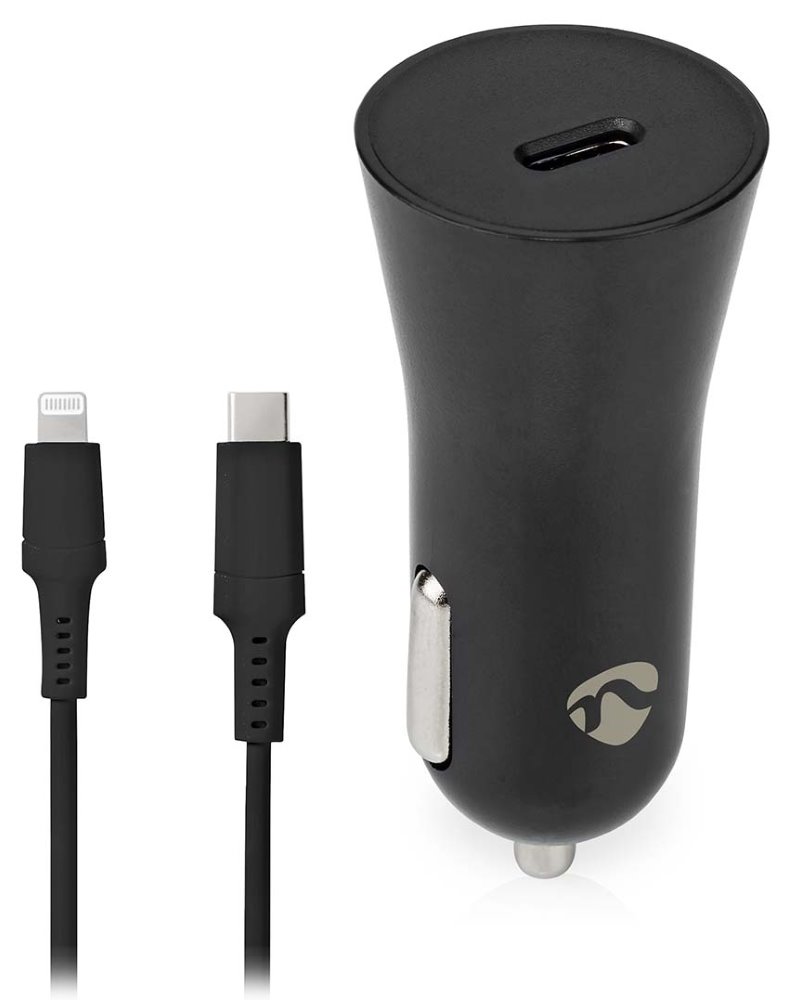 NEDIS nabíječka do auta/ 20 W/ 12 - 24 V DC/ 3.0 A/ USB-C/ automatická volba napětí/ černá/ kabel 1 m CCPDL20W111BK
