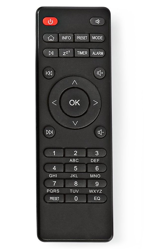 NEDIS náhradní dálkový ovladač pro Nedis internetová rádia/ infračervený přenos/ černý RDINRC300BK