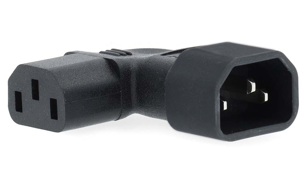 NEDIS napájecí adaptér z IEC-320-C13 na IEC-320-C14/ úhlový levý/ černý CEGB11903BK