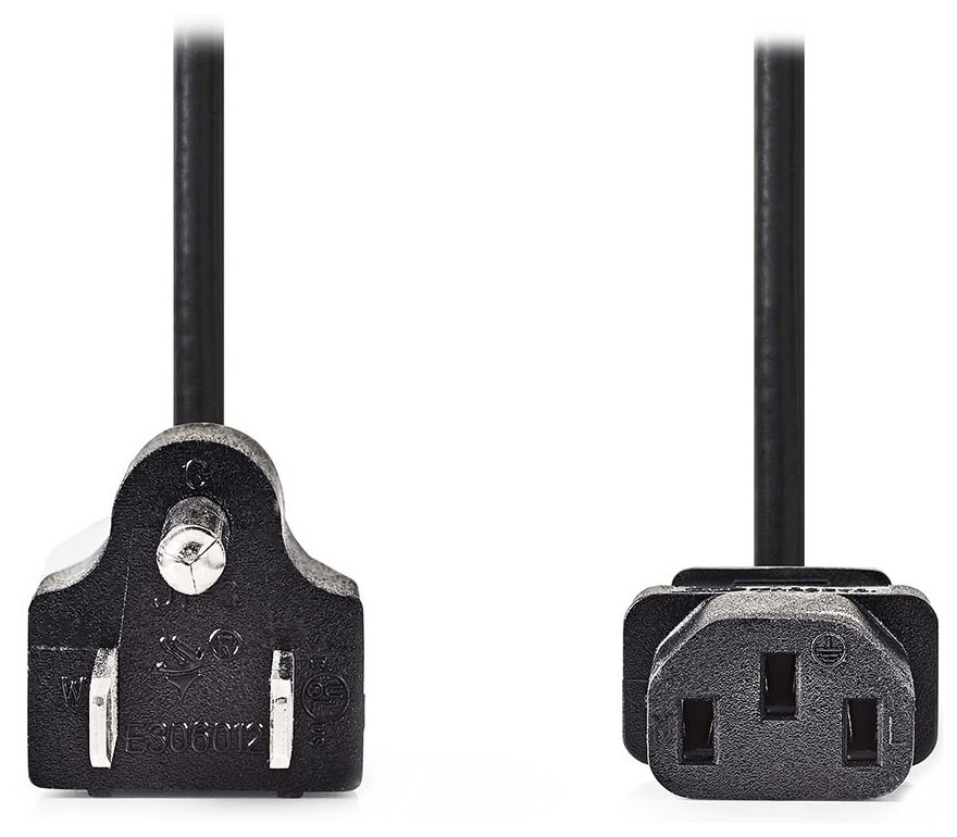 NEDIS napájecí kabel/ přímý/ přímý/ konektor IEC-320-C13/ zástrčka US/ kulatý/ černý/ 2m CEGL11500BK20