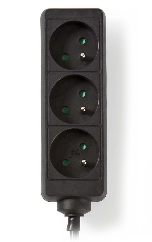 NEDIS napájecí prodlužovací zásuvka/ úhlová/ 3x zásuvka/ černá/ 5m ESOC350E1BK