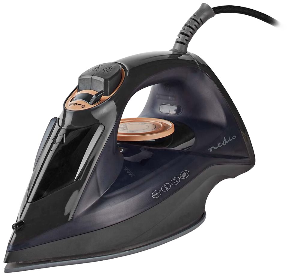 NEDIS napařovací žehlička/ spotřeba 2200 W/ parní výstřel/ keramická/ objem nádržky 220 ml/ fialová IRON1000