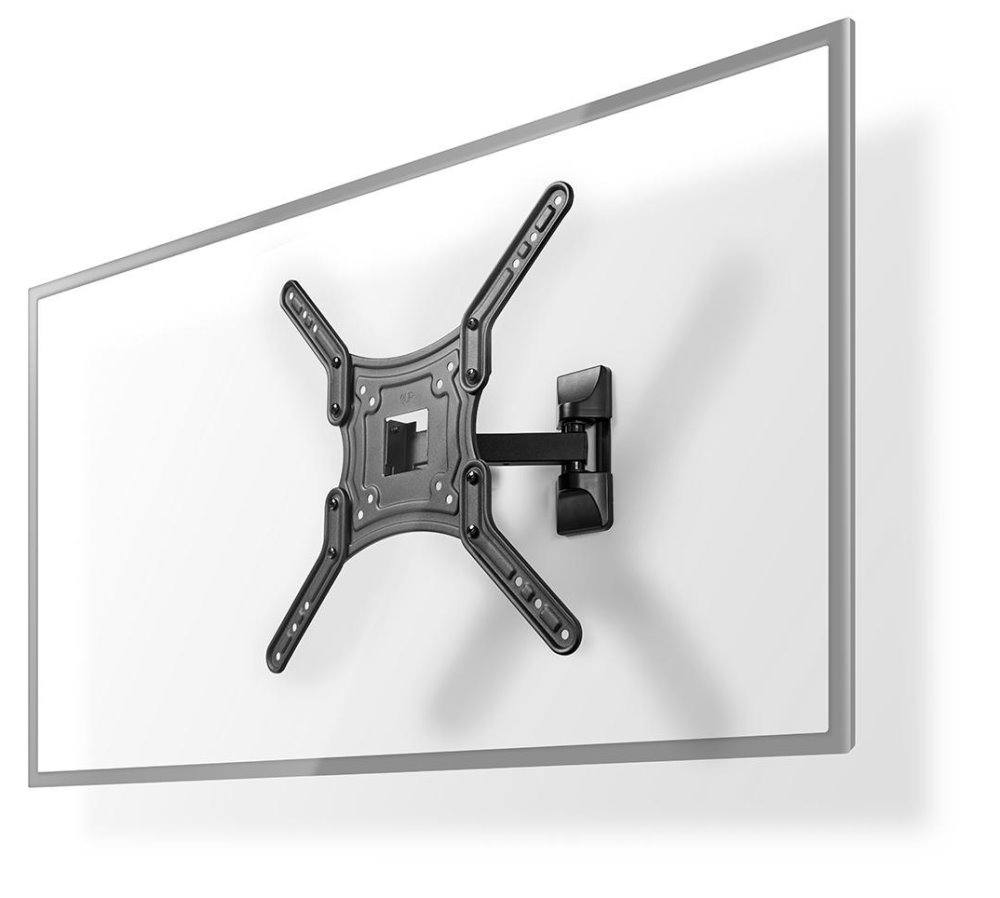 NEDIS nástěnný TV držák/ 23 - 55"/ nosnost 30 kg/ náklon 20°/ otočný 0 - 180°/ Full Motion/ ocel/ černý TVWM1430BK