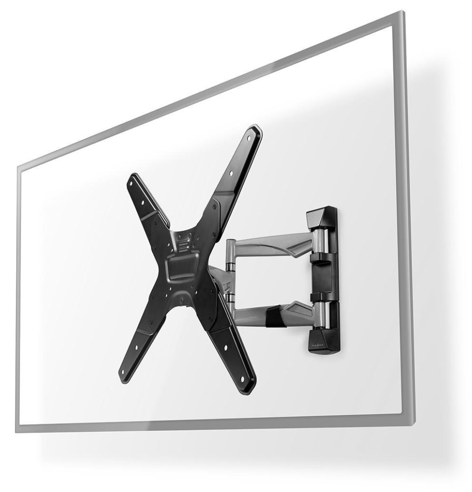 NEDIS nástěnný TV držák/ 23 - 55"/ nosnost 30 kg/ náklon 20°/ otočný 0 - 180°/ Full Motion/ ocel/ černý TVWM5530BK