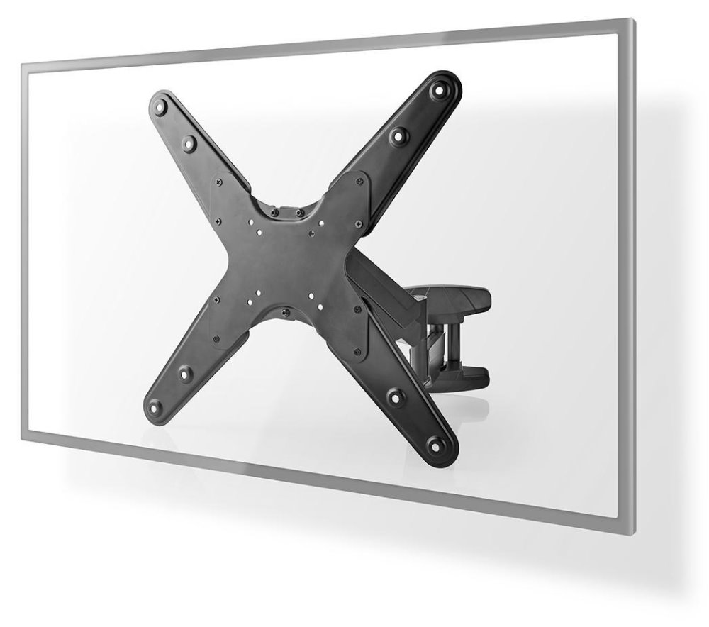 NEDIS nástěnný TV držák/ 23 - 55"/ nosnost 30 kg/ otočný 0 - 180°/ vzdálenost od stěny 61 mm/ vertikální/ oce TVWM2732BK