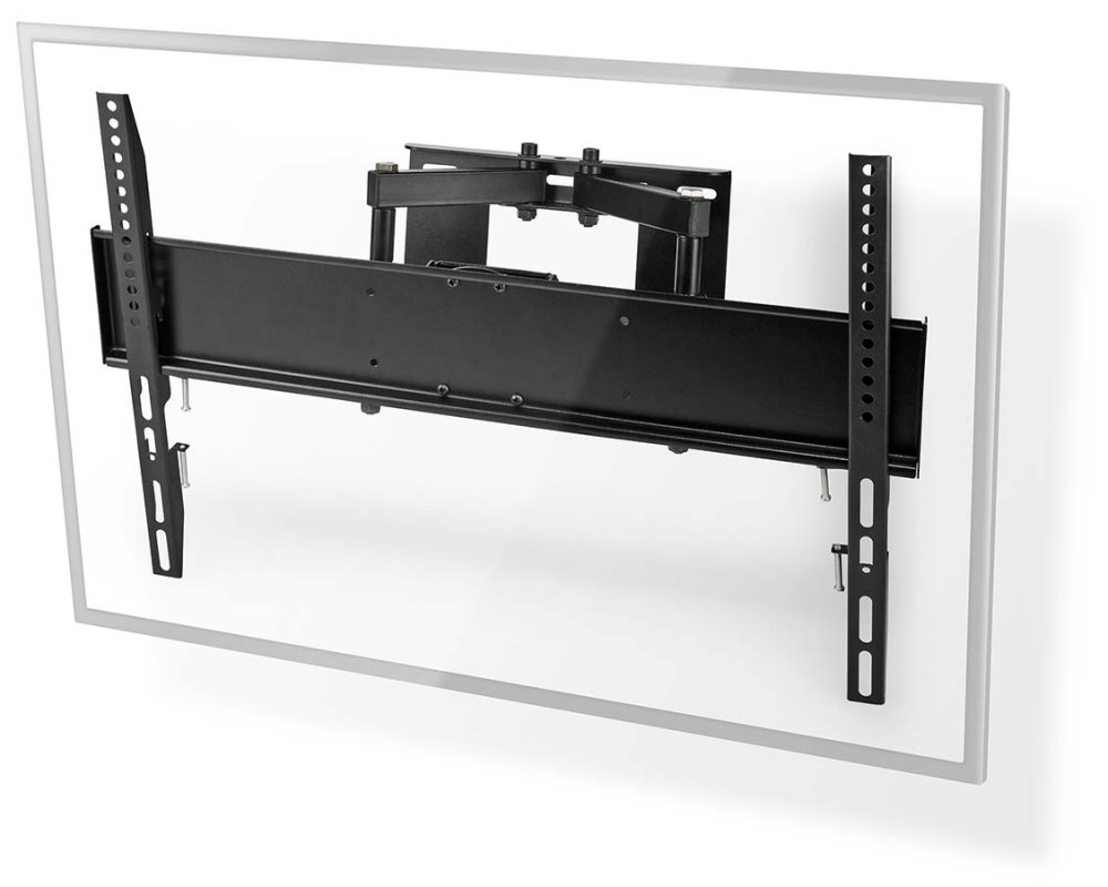 NEDIS nástěnný TV držák/ 37 - 80"/ nosnost 35 kg/ náklon 15°/ otočný 0 - 180°/ Full Motion/ ocel/ černý TVWM3551BK