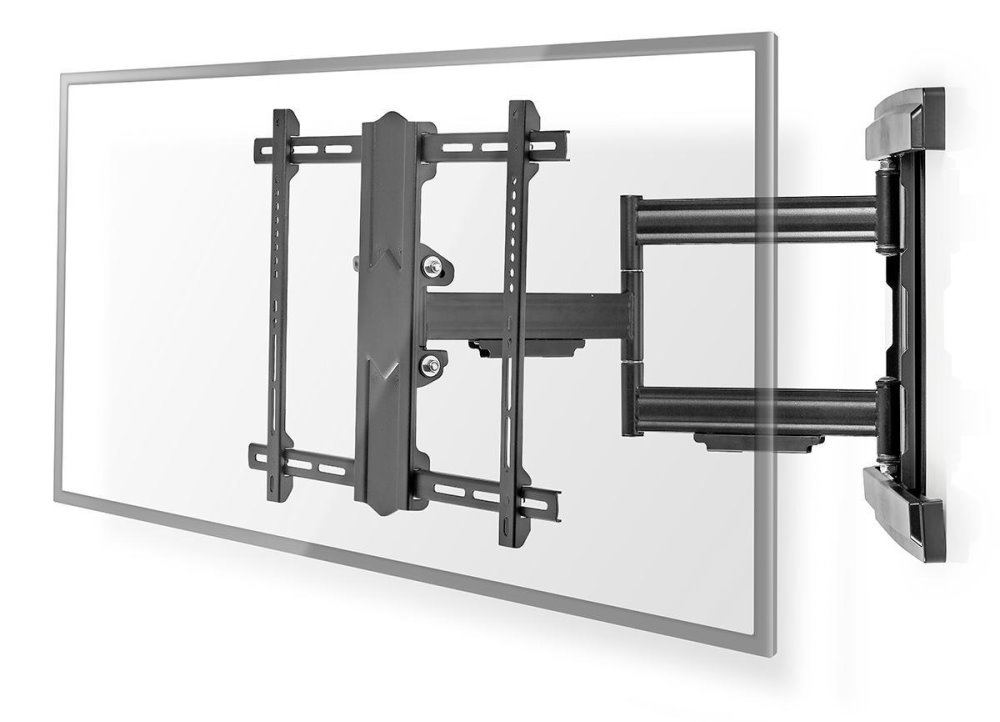 NEDIS nástěnný TV držák/ 37 - 80"/ nosnost 50 kg/ náklon 15°/ otočný 0 - 180°/ Full Motion/ ocel/ černý TVWM6550BK